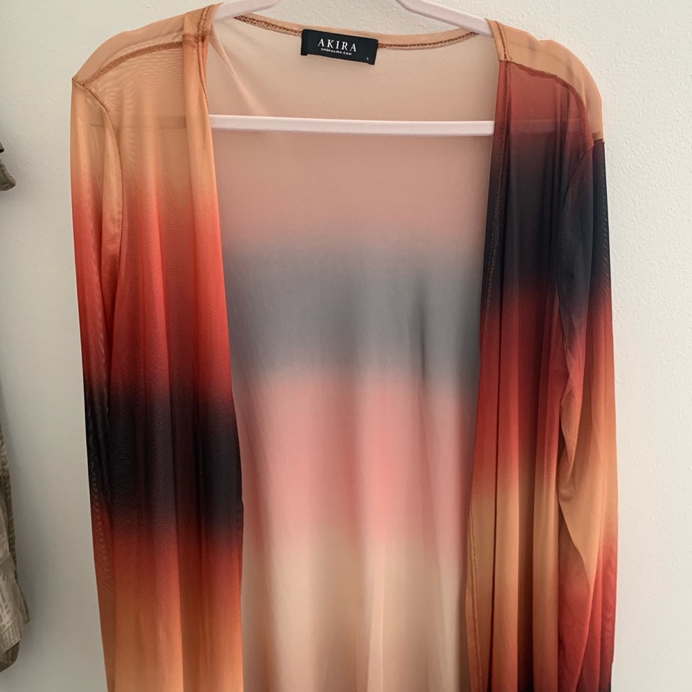 Fire colored maxi kimono